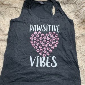 Pawsitive Vibes Womens Racerback Tank Size L NWOT
